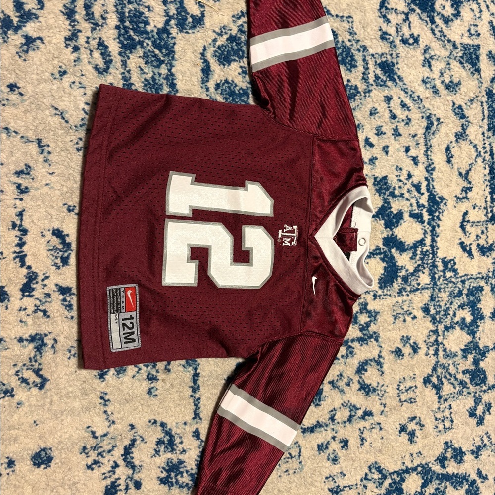 Nike Maroon and White Youth Football Jersey